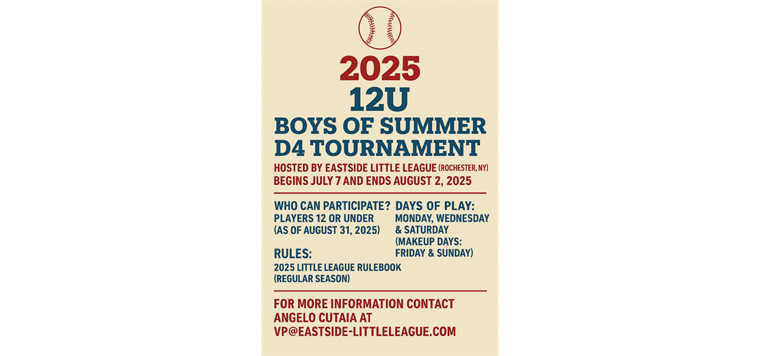2025 12U Boys of Summer Tournament